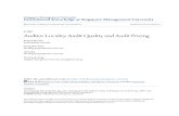 Auditor Locality Audit Quality and Audit Pricing