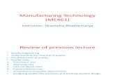 Manufacturing Technology (ME461) Lecture20