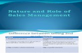 nature and role of sales management
