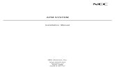 NEC Application Manager APM System Installation Manual