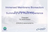 Immersed Membrane Bio Reactors for Water Reuse Summary