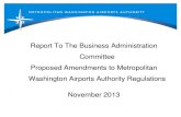 MWAA Proposed Regulation Changes - Nov 2013