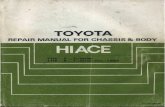 Toyota Hiace LH5x,6x,7x, YH5x,6x,7x Repair Manual for Chassis and Body