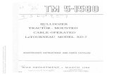 Tm 5-1580 LE TOURNEAU BULLDOZER TRACTOR MOUNTED MDL XD-7  1944