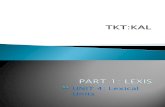 TKT KAL Unit 1 Part 4 Lexical Units