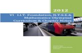 Class VI I.I.T. Foundation, N.T.S.E.& Mathematics Olympiad Curriculum & Chapter Notes