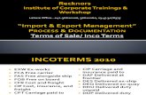 Incoterms Import & Export Management Ppt
