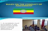 Rules in Conduct of Assessment