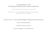 Computational Journalism at Columbia, Fall 2013, Lecture 7: Knowledge Representation