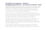 Political Islam - Rise, Fragmentation and Possible Fall