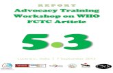 REPORT: Advocacy Training Workshop on WHO FCTC Article 5.3