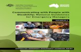 Communicating With People With Disability National Guidelines for Emergency Managers