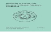 Predictors of Access and Success at General Academic Institutions
