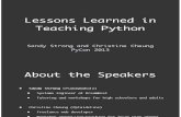 Lessons Learned in Teaching Python