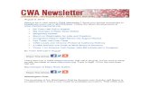 CWA Newsletter, Thursday, August 8, 2013