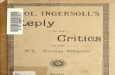 eBook-Col. Ingersoll's Reply to His Critics in the N.Y. Evening Telegram, 1892