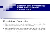 Empirical Formula and Molecular Formulas 1