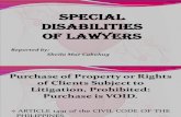 Legal Ethics Report: SPECIAL DISABILITIES   OF LAWYERS