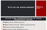 Style in Argument v.1 (Project Two)