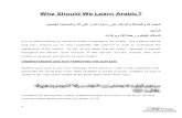 why should we learn arabic