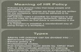 Meaning of Hr Policy