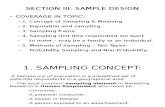 Section III: sample design reserch