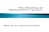 The Planning of Mathematics Lessons