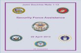 Joint Doctrine Note 1-13, Security Force Assistance, 2013, US Unclassified, uploaded by Richard J. Campbell