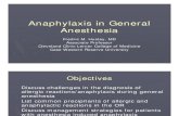 Anaphylaxis in General  Anesthesia