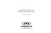 UNHCR 2009 Policy on Refugee Protection and Solutions in Urban Areas