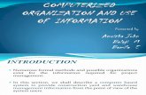 Computerized Organization and Use of Information