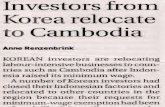 Investors From Korea Relocate to Cambodia