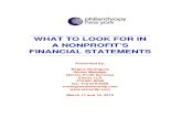 36800WHAT TO LOOK FOR IN  A NONPROFIT’S  FINANCIAL STATEMENTS