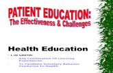 Patient Education (Effectiveness & Challenges)