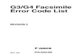 Canon G3, G4 Error Code List