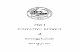 2013 Tentative Saratoga County Budget