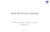 Kriti Nutrients Limited - Introduction - DSF_ Updated
