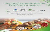 2 Days Training Workshop on Halal Food ManagementPearl Continental Hotel, Lahore, 2012