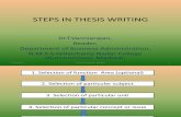 Steps in Thesis Writing