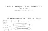 Class Constructor and Desturctor Function