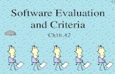 Ch16 - Software Evaluation and Criteria