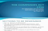 The Companies Act Sections