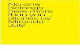 No One Belongs Here More Than You: Stories by Miranda July