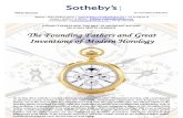 Sotheby's Forthcoming Sale of Important Watches Celebrates the Founding Fathers and Great Inventions of Modern Horology - 15 May 2012