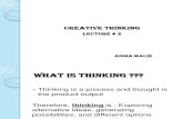 Creative Thinking Lecture 2