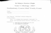 2007 Biology Prelim HY Questions