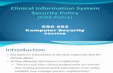 Clinical Information System Security Policy
