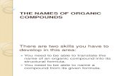 Chem the Names of Organic Compounds