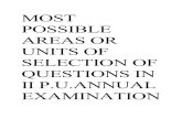 Most Possible Areas or Units of Selection of Questions in II p