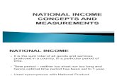 National Income Concepts and Measurements